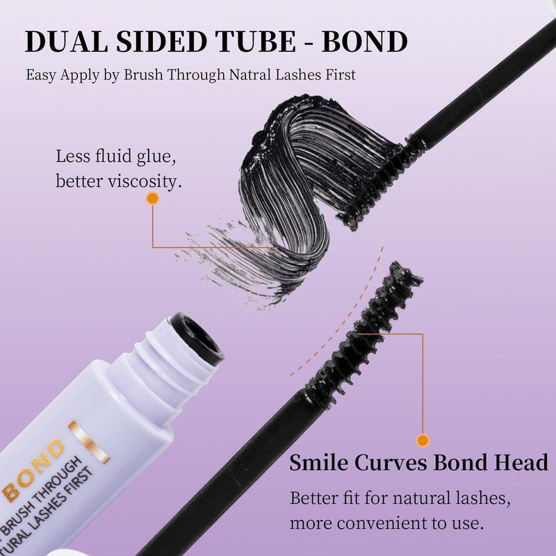 Bond and Seal Glue Eyelashes Makeup Extensions, Long Lasting Waterproof Cluster Lash Glue for Individual Cluster Lashes DIY Lash Extension, Cosmetic for Women, Back To School Makeup, Valentine's Day Gift 4
