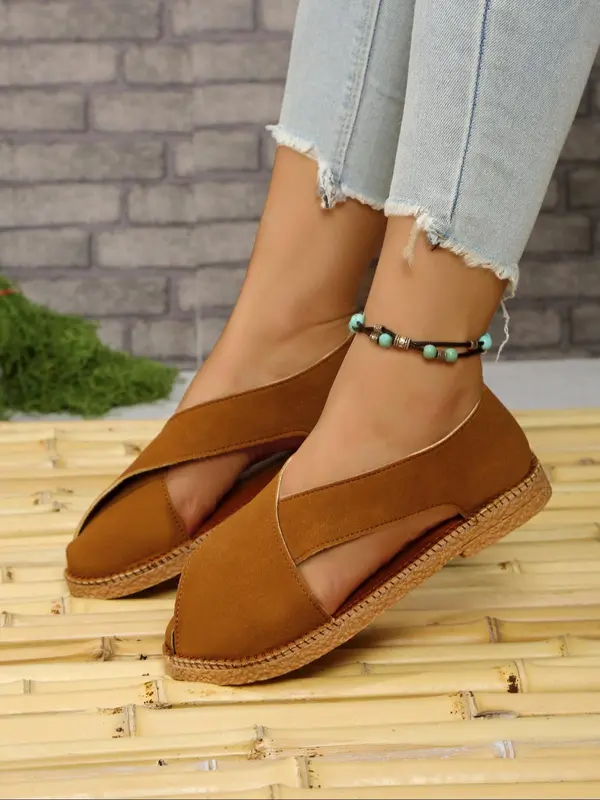Women's Fashionable Solid Color Flat Sandals, Strap Slides, Casual Comfortable Round Toe Sandals for Summer, Lightweight Breathable Soft Sole Sandals for Daily Wear, Walking Shoes 1