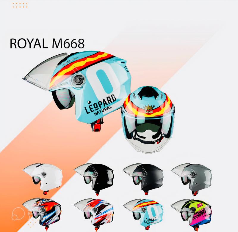  Mũ 3 4 Nón Royal 668 2 Kính Siêu Đẹp - Size M L XL 