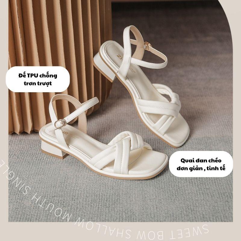  Sandal cao gót đế vuông 3P và 5P MIDUKA Giày cao gót quai đan đơn giản chuẩn size Việt Nam mã TD60 DéP Shoes 