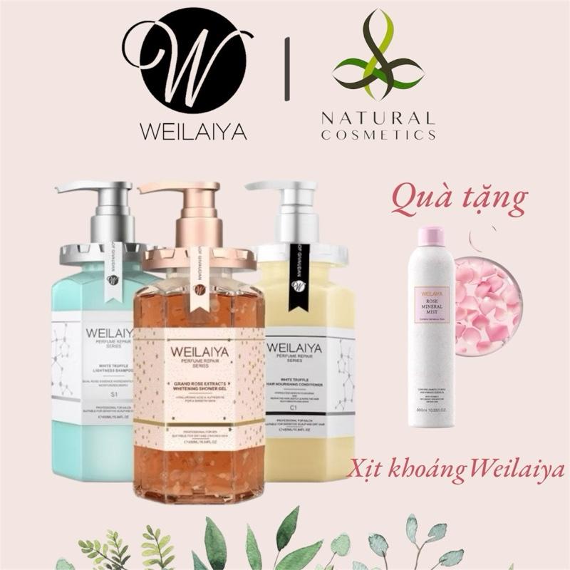 [Chính hãng] Combo VIP Cặp dầu gội nấm chăm sóc tóc và Sữa tắm nước hương hoa hồng Niacinamide Weilaiya 450ml daugoi biotin keratin  x9 dầu gội  thảo dược