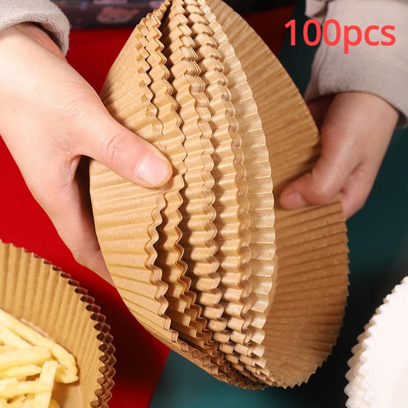 Air Fryer Disposable Paper Liner Non-Stick Oil-proof Parchment Mat for Cooking Microwave Oven Sheets Special Baking BBQ Roasting 1