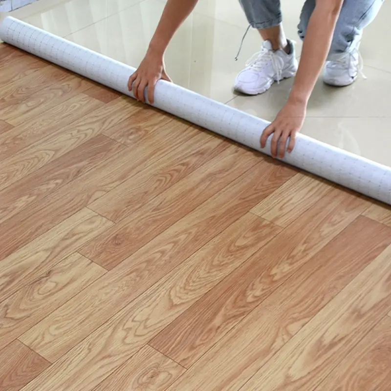 Simili lót sàn vân gỗ nhám chống nước giá rẻ, thảm nhựa lót sàn pvc dạng cuộn khổ 1m 0