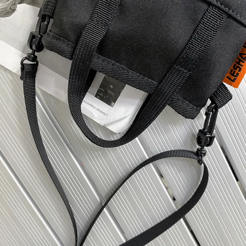 Túi Đeo Vai Nylon, Unisex, Màu Trơn Phong Cách Thường Ngày túi Messenger Có Khóa Kéo 7