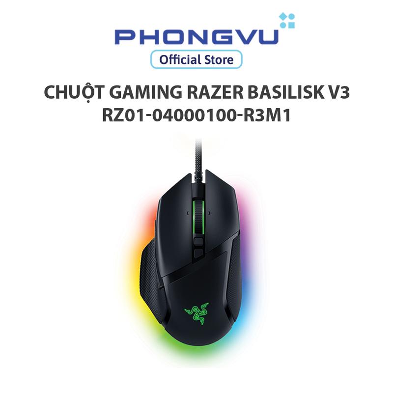  Chuột gaming Razer Basilisk V3  RZ01-04000100-R3M1   Đen  - Bảo hành 24 tháng 
