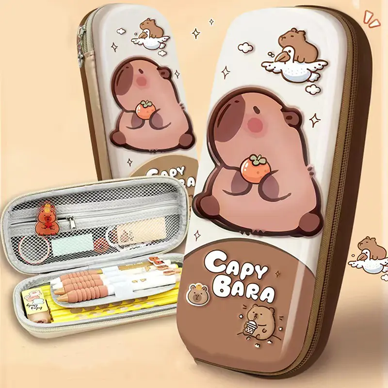 Hộp Đựng Bút Chì Capybara, Thiết Kế 3D Dễ Thương, Chống Rơi, Không Thấm Nước, Thích Hợp Cho Học Sinh, Đồ Dùng Học Tập, Hộp Lưu Trữ, Cứng, Túi Đựng Bút Giải Tỏa Căng Thẳng 1