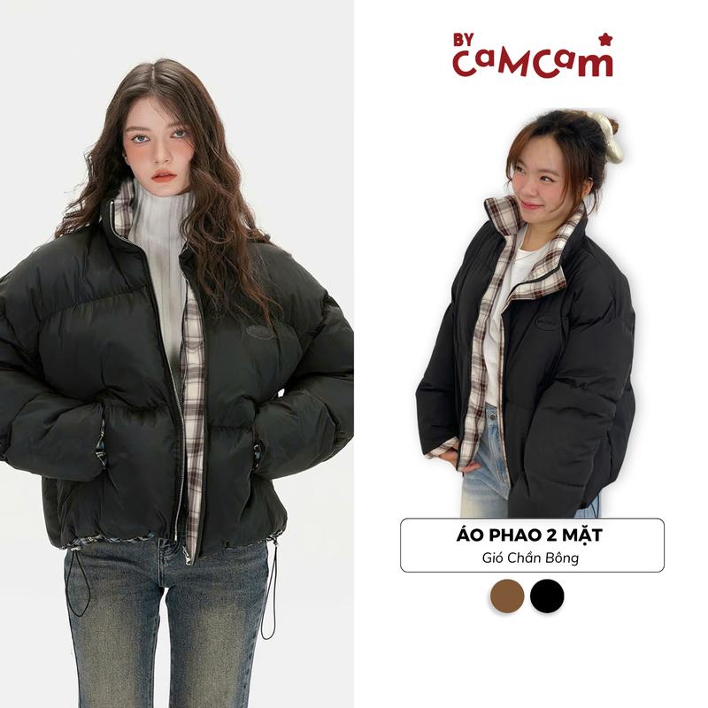Áo PHAO 2 MẶT Form Boxy Siêu Ấm Bycamcam Nam Nữ Phong Cách Đường Phố
