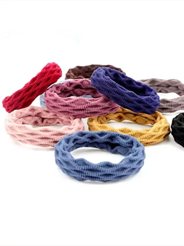 Random Color Simple Plain High Stretch Hair Tie (60pcs), Casual Versatile Elastic Hair Accessories for Women & Girls, Minimalist Headwear Suitable for Thick Hair, Rubber Bands 5