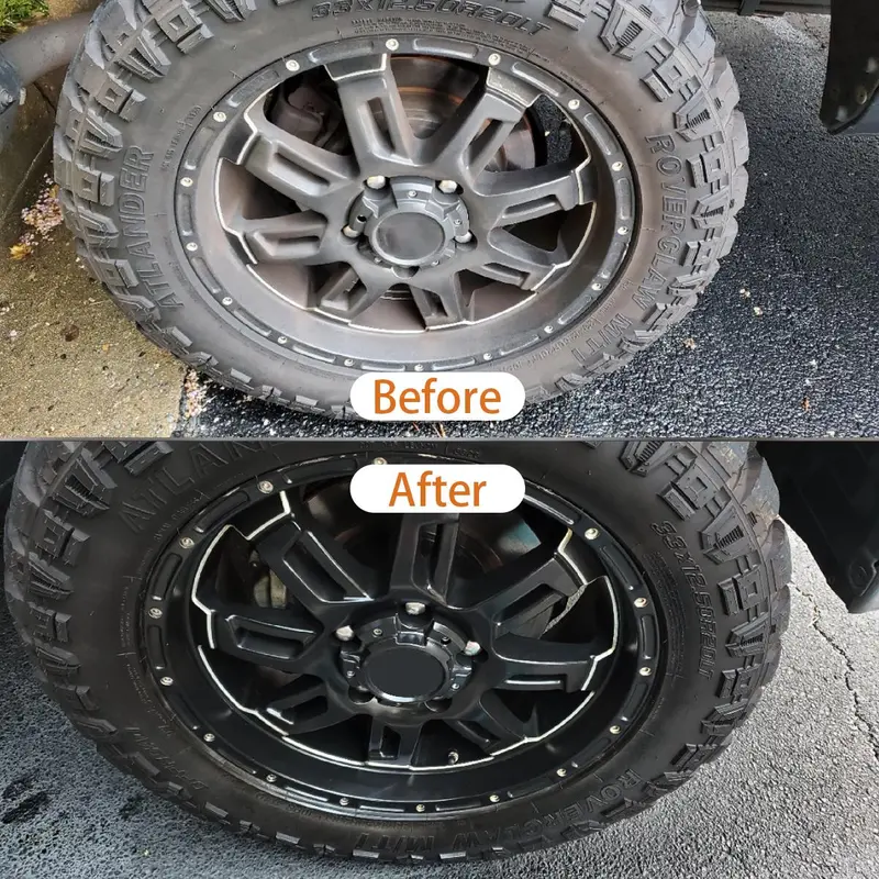Car Tire Cleaner, 150ml Wheel Type Gloss Spray, Tire Polish Sealing Wax, Hydrophobic Tire Coating 7