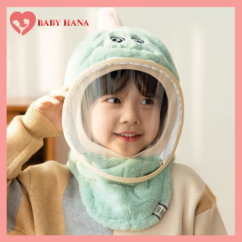 Mũ Len Trùm Đầu Giữ Ấm Có Kính Chắn Giọt Bắn, Chống Gió Chống Bụi Cho Bé 2