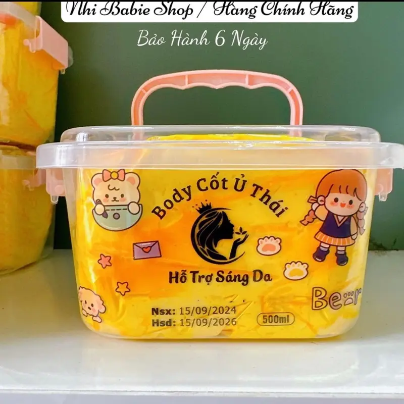 1 Hộp kem BODY CỐT THÁI MIX dầu vàng collagen nâng tone mạnh ( da ngâm đen , khô lì , khó ăn kem ) Dưỡng Da Body 0