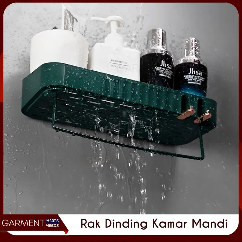 Rak Kamar Mandi Gantungan Sudut Sabun Sampo Odol Tanpa Bor Toilet Handuk Bumbu Tempel Serbaguna Dapur 4