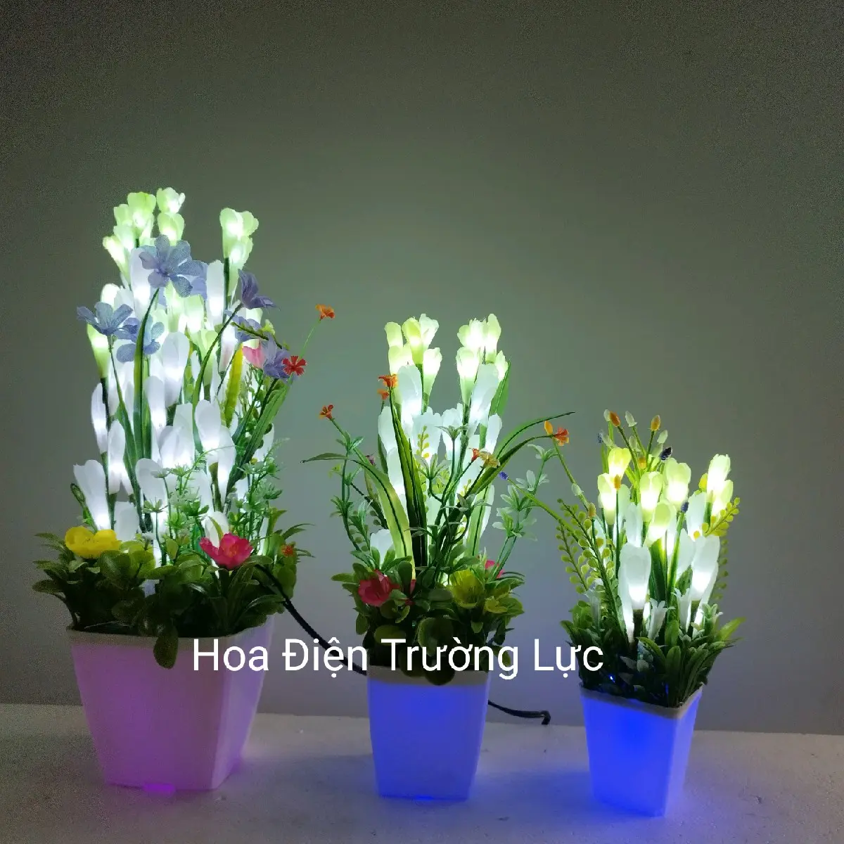 Huệ Có Đèn Trang Trí Bàn Thờ -Hoa Điện Trường Lực