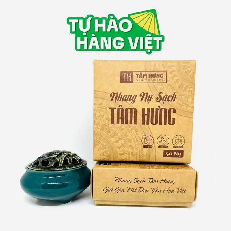Combo Nhang Nụ + Lư Xông Gốm Sứ (Trầm Hương, Quế, Bài, Ngọc Am, Thảo Mộc) đóng hộp giấy sang trọng. Mùi hương dịu nhẹ, Nhang Sạch từ thiên nhiên