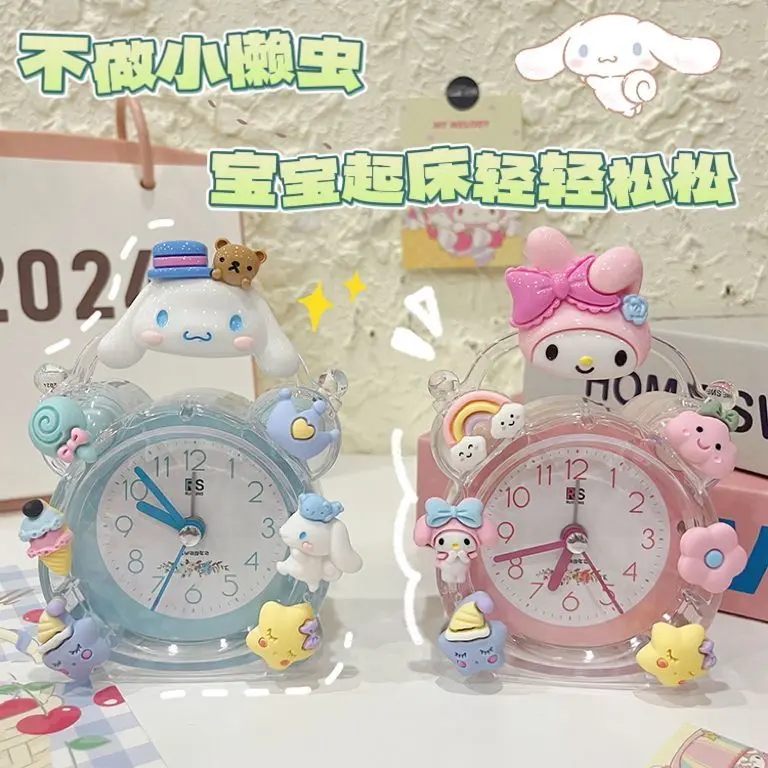 Đồng Hồ Báo Thức Cho Trẻ Em, Thiết Kế Sanrio Đáng Yêu, Thích Hợp Cho Phòng Ngủ Của Bé Gái, Trang Trí Đẹp Mắt, Chỉ Dành Cho Học Sinh, Giúp Tự Kỷ Tử, Thức Dậy, Dụng Cụ Hữu Ích Decor Decor Phòng Trang Trí Nhà Tráng Gương Treo Tường 1