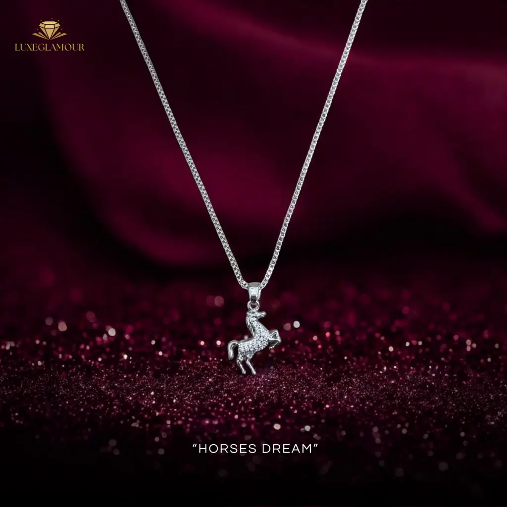 Luxeglamour - Kalung Titanium Silver | Horses Dream Seri Remaja