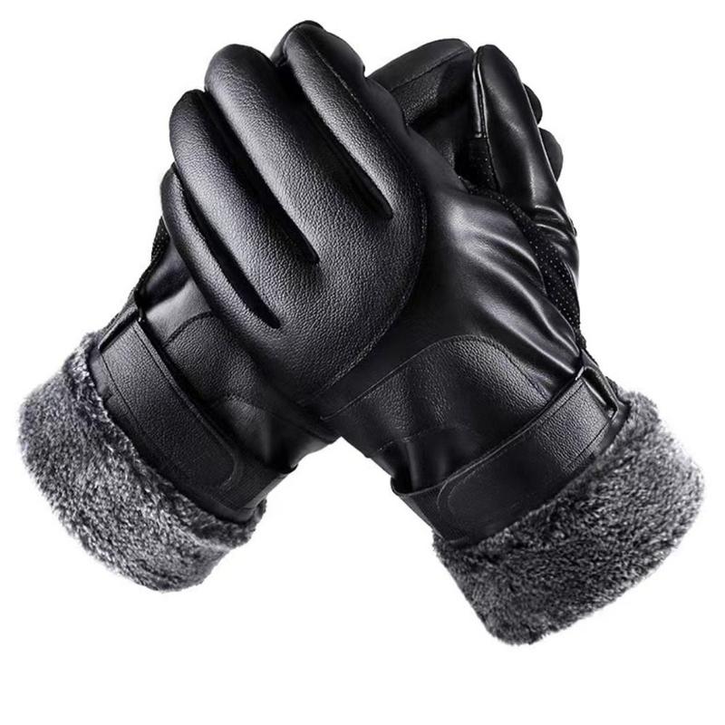  Găng Tay Da PU Dành Cho Nam Giới Nhung Dày Không Thấm Nước Chống Gió Màn Hình Cảm Ứng Găng Tay Toàn Ngón Tay Đi Xe Máy Mềm Thích Hợp Cho Trượt Tuyết Làm Nóng Giữ Nhiệt Sport Tập Thể Dục 
