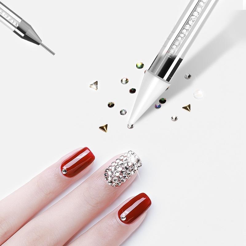 Double-ended Rhinestone Picker Pen, 2 Counts/set Nail Art Rhinestone Removing Handle Pen, Manicure & Pedicure Tools for Home & Salon Use 4