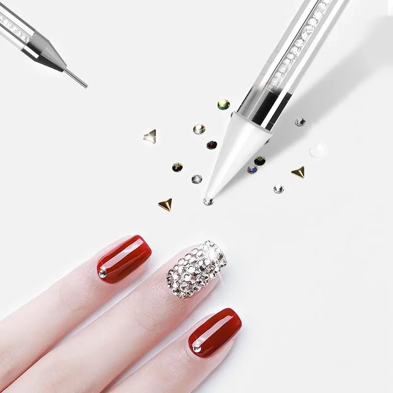 Double-ended Rhinestone Picker Pen, 2 Counts/set Nail Art Rhinestone Removing Handle Pen, Manicure & Pedicure Tools for Home & Salon Use 4