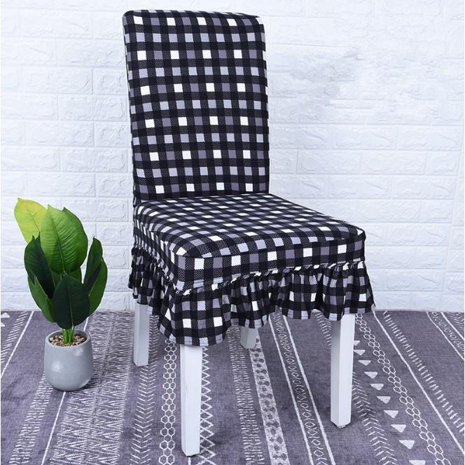 Elastic Chair Cover Stretch Chair Skirt Sofa Cover Sarung Kerusi(Heat) Chair Cover Universal Back Cover Stool Seat Fabric Home Dining Chair Cushion Set Table Cover Elastic One-Piece Chair Cover 5