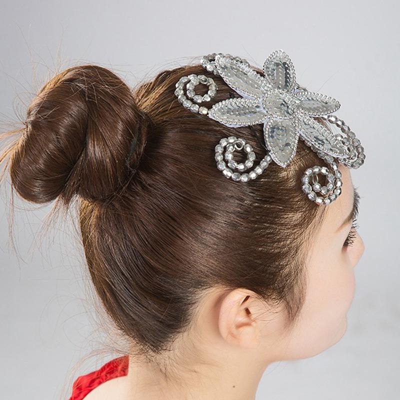 Product Introduction of Classical dance headdress square dance modern yangko stage lotus performance red pink flower headdress 34