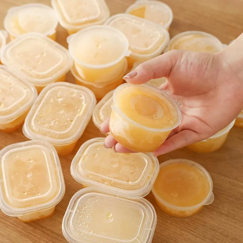 Mini Food Container with Lid, 50pcs Disposable Plastic Leak-proof Mini Sauce Container, Household Bundle