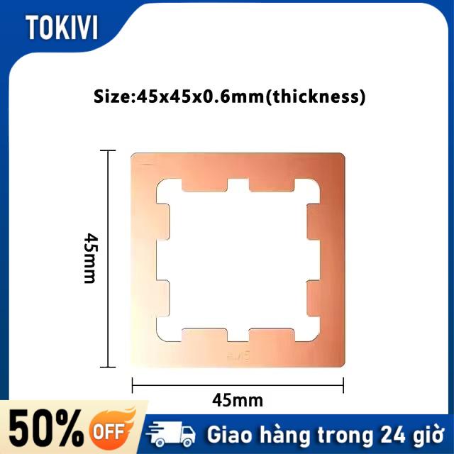 Bộ Xử Lý CPU Miếng Dán Nhiệt Đồng Nguyên Chất, Kích Thước 45x45x0,6 mm Và Nặng 5,5g, Tính Năng Tốt, Xuất Xứ Trung Quốc