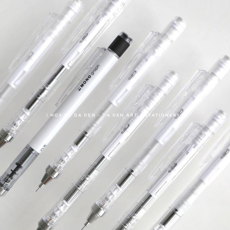DA ĐEN Bút Chì Bấm Tombow Mono Graph White Phiên Bản Đặc Biệt