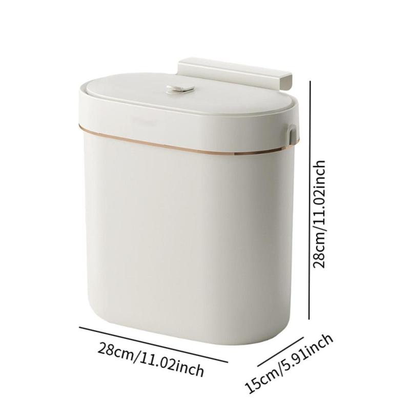 Product Introduction of Hanging Trash Can for Kitchen Compact Trash Can with Cover Under Sink Trash Bin Waste Bin for Cupboard Bedroom Cabinet Door 0