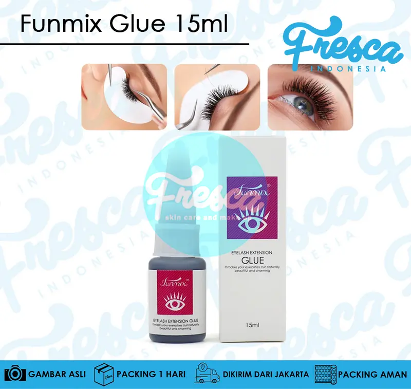 FUNMIX EYELASH GLUE 15ml / GLUE EYELASH EXTENSION / LEM BULU MATA Funmix Tanam Bulu Mata 3