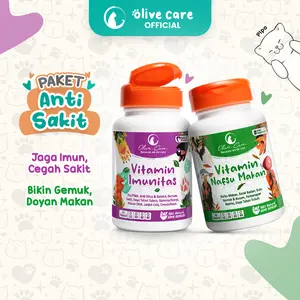 Olive Care Paket Vitamin Kucing ANTI SAKIT & KEKEBALAN TUBUH untuk Daya Tahan Tubuh, Nafsu Makan, Demam, Lemes