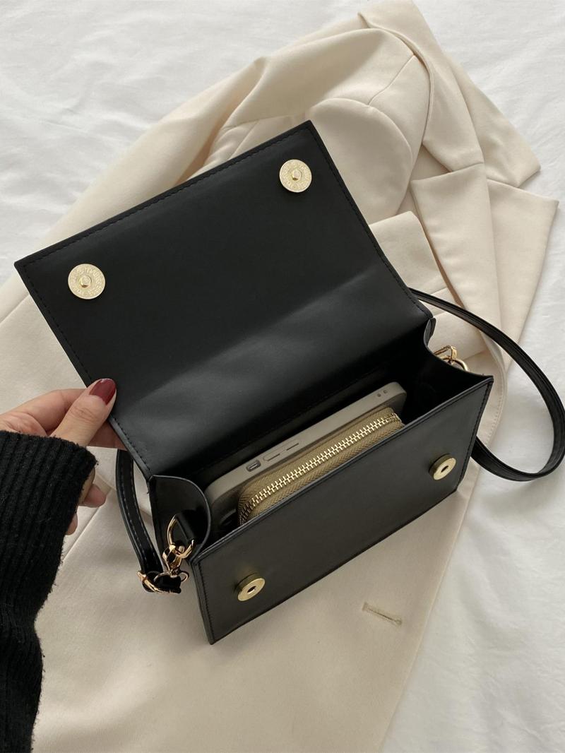 Product Introduction of Women's Fashion Solid Color Quilted Flap Square Bag, Elegant Shoulder Bag For Daily Used, All-match Commuter Bag 1