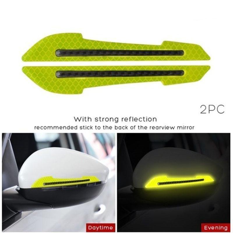 Product Introduction of 2pcs/set Car Rearview Mirror Reflective Sticker Safety Warning Reflective Sticker Car Rearview Mirror Decorative Strip 8