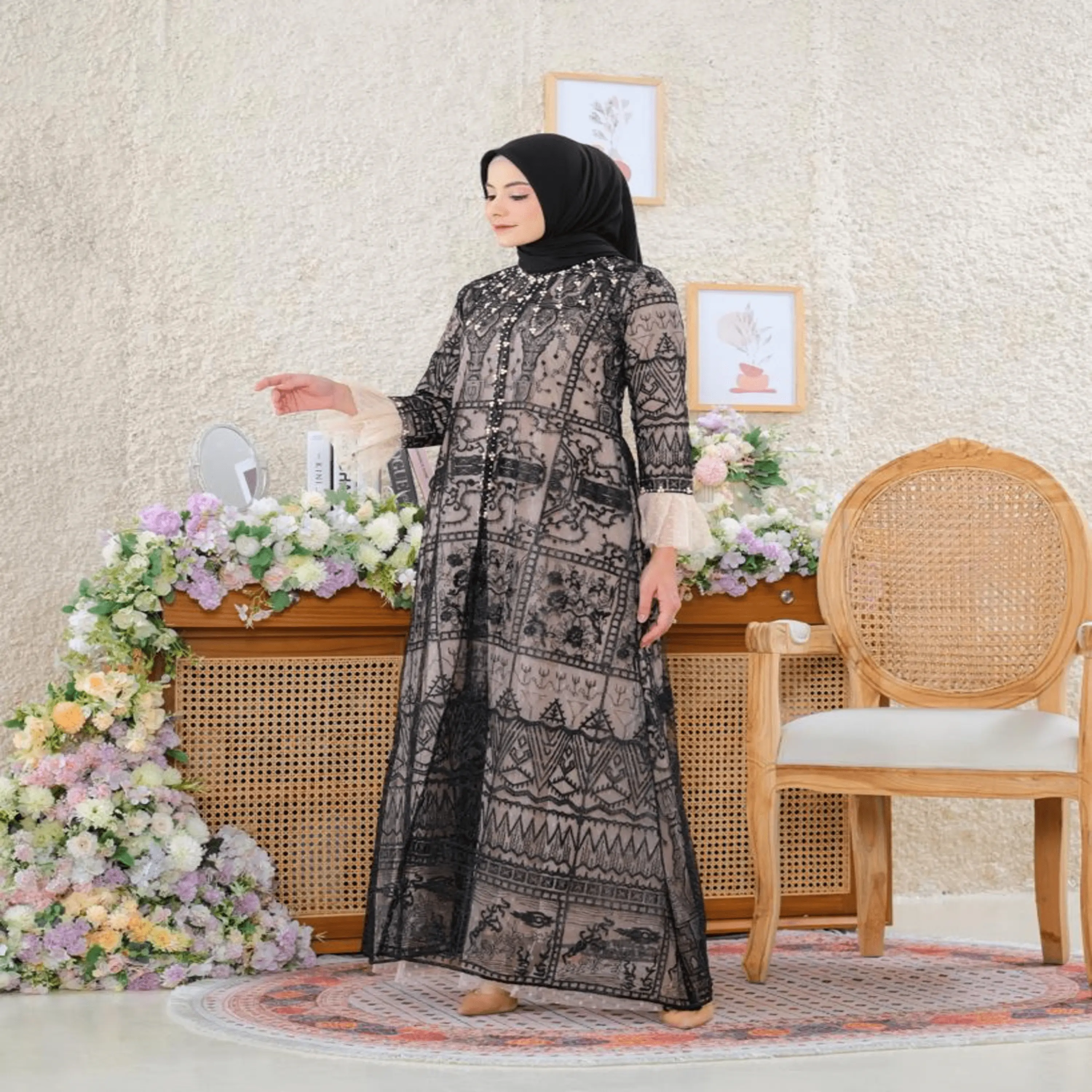 Kinarya Dres Tile Bordir Gamis Terbaru Gamis Kekinian Gamis Modern Gamis Pesta Dress Pesta Gamis Kondangan Mewah Muslim Kebaya Mutiara Payet Semi Outer Motif