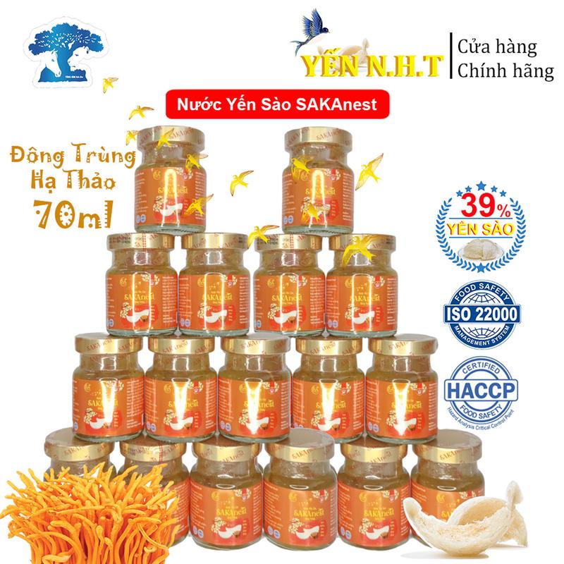 Combo 20 hủ Yến chưng đông trùng hạ thảo Sakanest 39% yến tươi 70ml không hộp