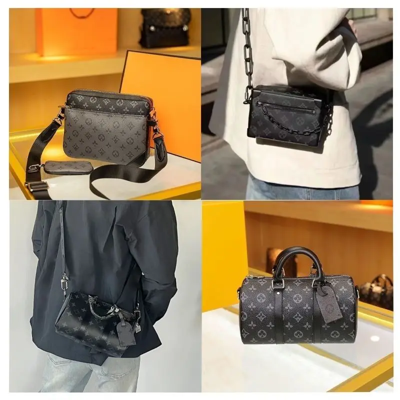 Men's Bag 2024 New Fashion Printed Messenger Three-in-One Casual Bag All-Match Messenger Bag Shoulder Hot