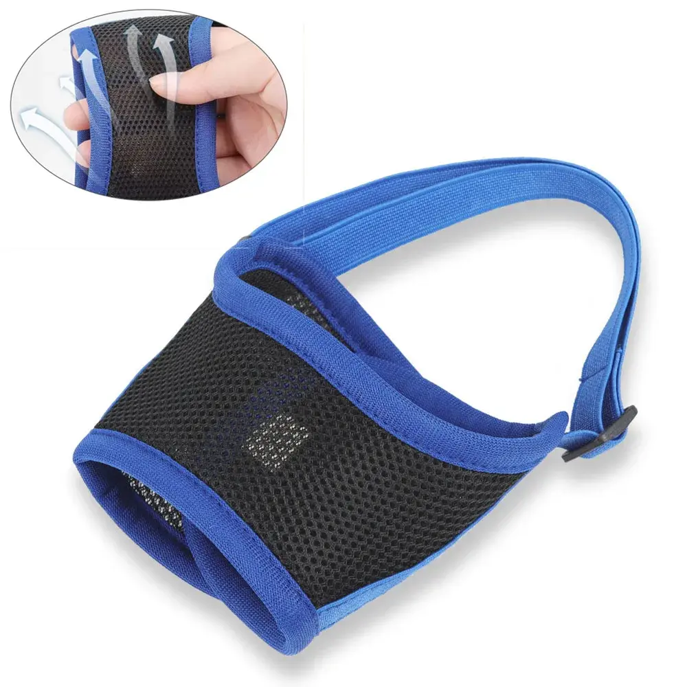 Adjustable Anti Bark Bite Mesh Muzzle for Dogs Pet Mouth Muzzle Stop Chewing for Puppies Nylon Belt Dog Accessories Pet Products