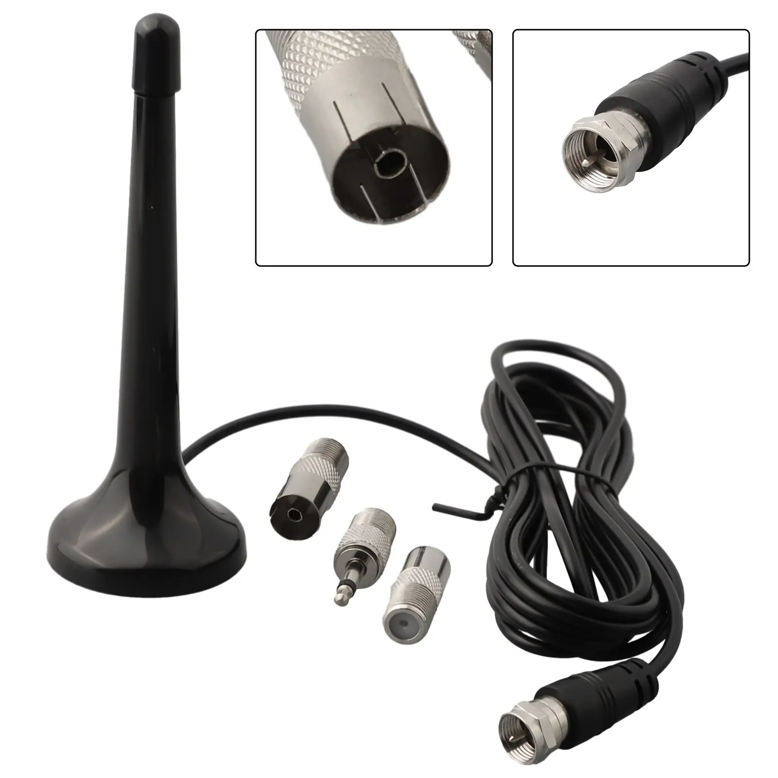 3meters FM Radio Antenna Telescopic Antenna with Magnetic Base 3  Adapters