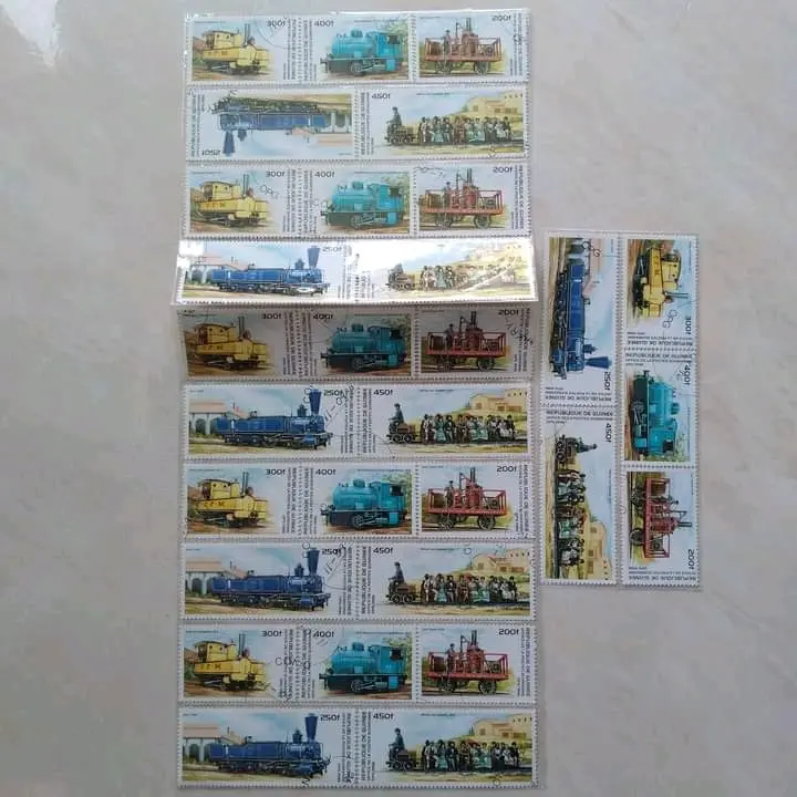 Set 5 Pcs Perangko Guinea Guinee 1996 Seri Train Kereta Api - YN154 5