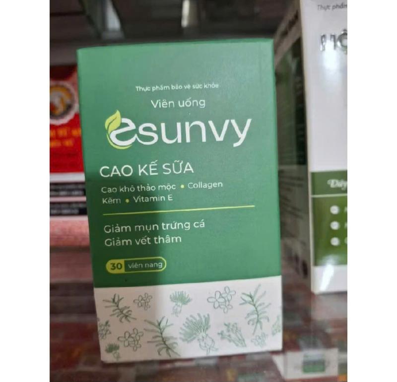 Viên Uống Esunvy Giúp Thanh Nhiệt Giải Độc, Giảm Mụn Trứng Cá, Hạn Chế Vết Thâm Hộp 30 Viên