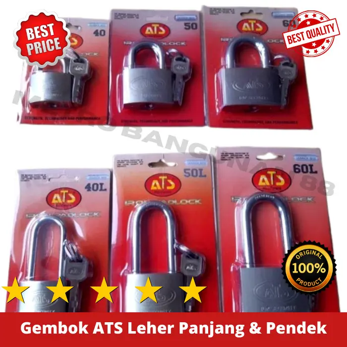 GEMBOK ATS 60 Mm Panjang 50-40-30 Mm Original Kuat Anti Maling
