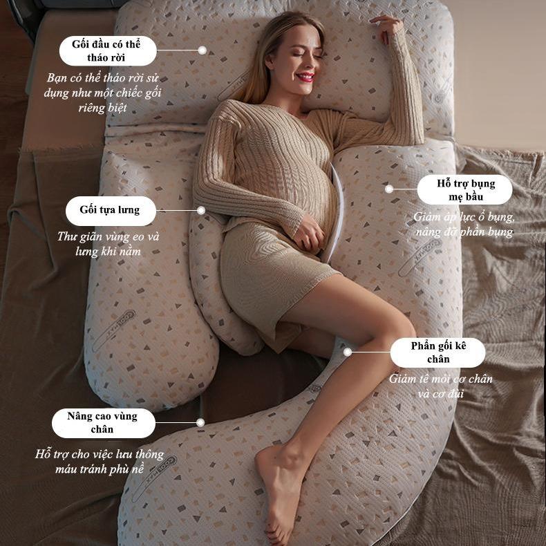 Gối Ôm Bầu Hình Chữ G Joyourbaby - Chất Vải Coolmax Siêu Thoáng Khí - Giải Pháp Tốt Nhất Dành Cho Mẹ Bầu Gối Ngủ Chân gối Vietnam