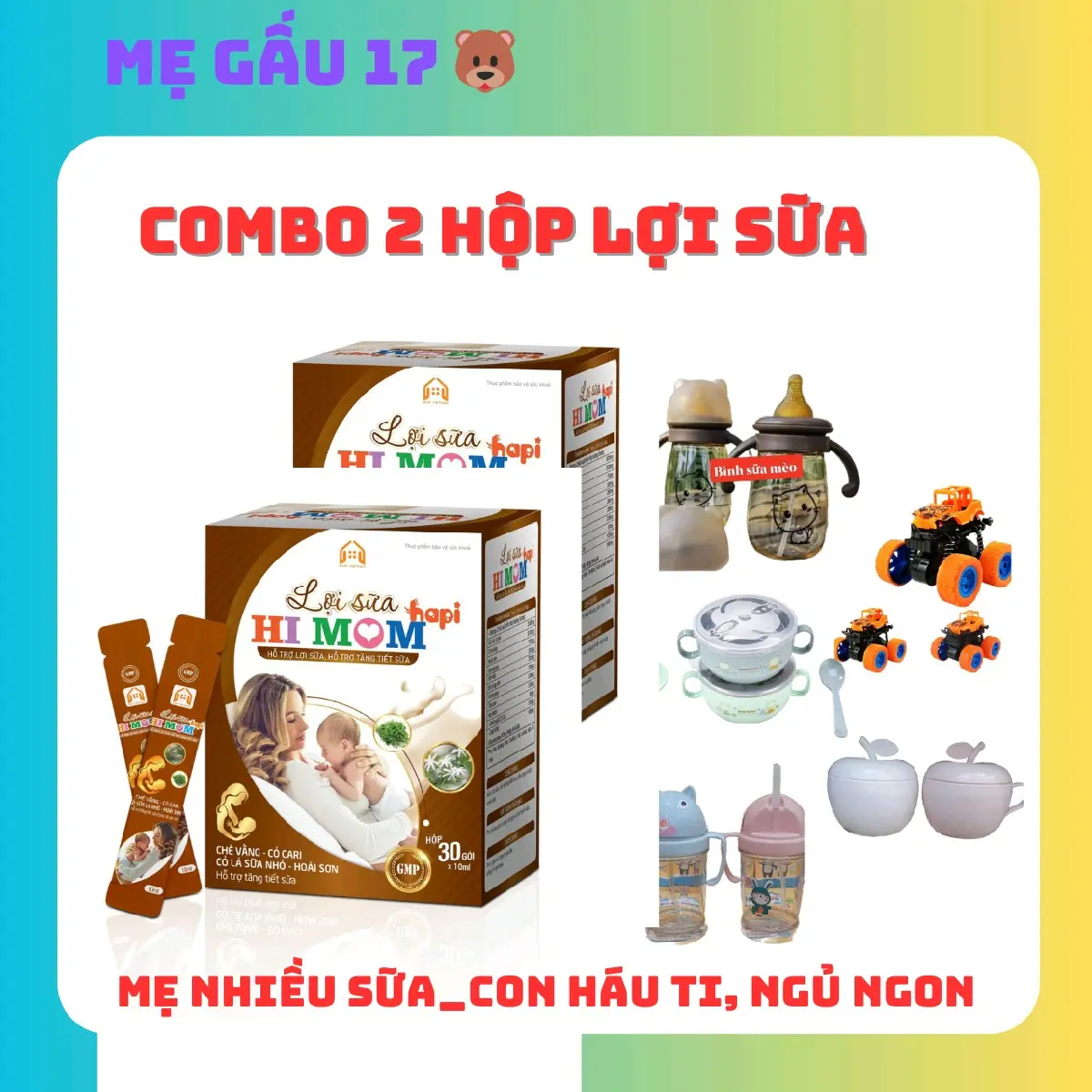 COMBO 2 hộp lợi sữa himom hữu cơ tự nhiên  Vitamin Men Vi Sinh