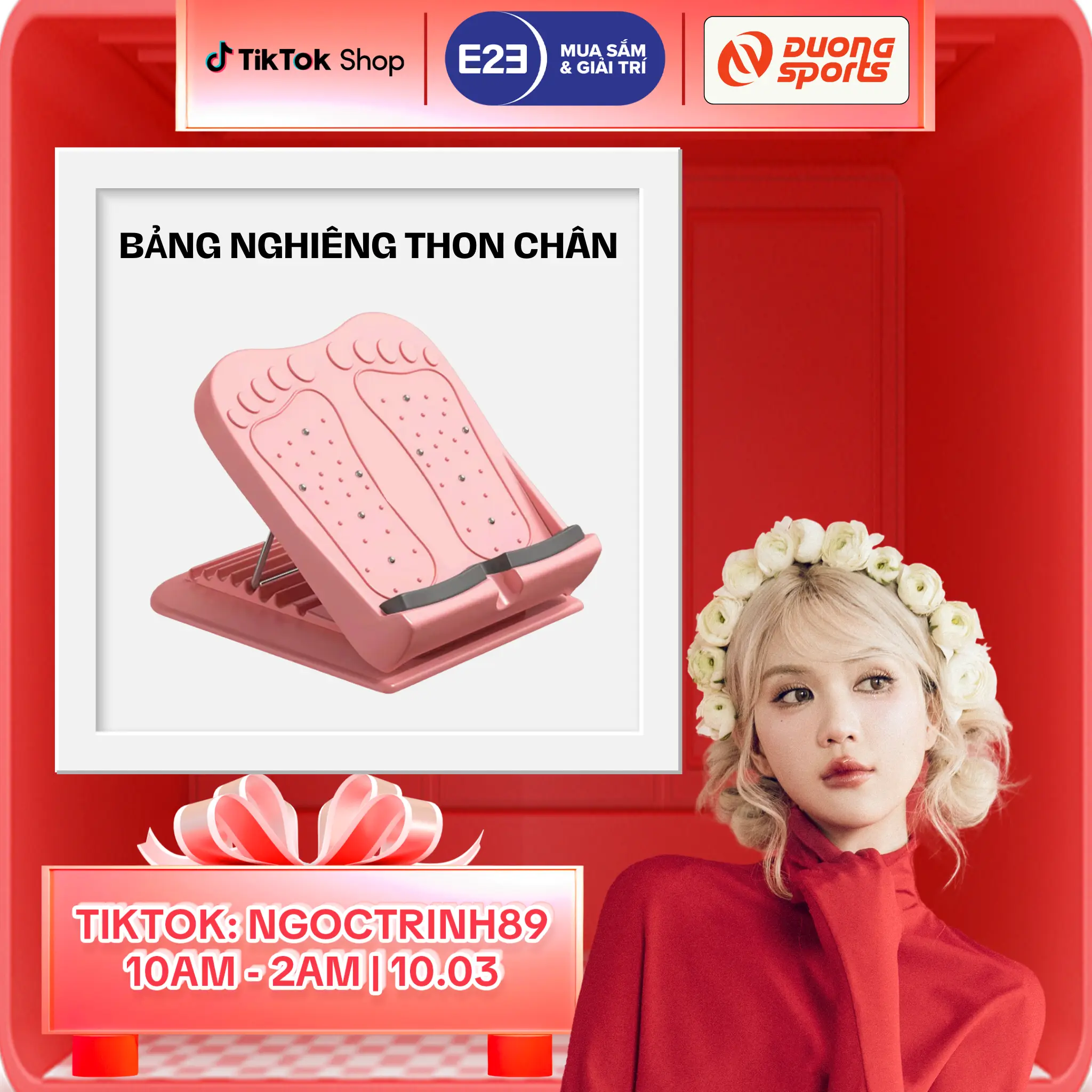 Bàn nghiêng tập chân DƯƠNG SPORT Dụng cụ hỗ trợ tập thon gọn chân Massage chân định hình đôi chân