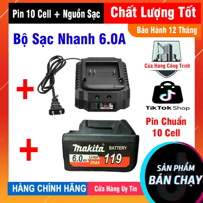 BỘ SẠC NGUỒN LI- ION VÀ Ni-Mh/Cd + PIN 10 CELL MAKITA 4CM  ĐẾ SẠC PIN 10 CELL DÙNG CHO CÁC LOẠI MÁY KHOAN ,BULONG , CHUYÊN VÍT , MÁY MÀI. 0