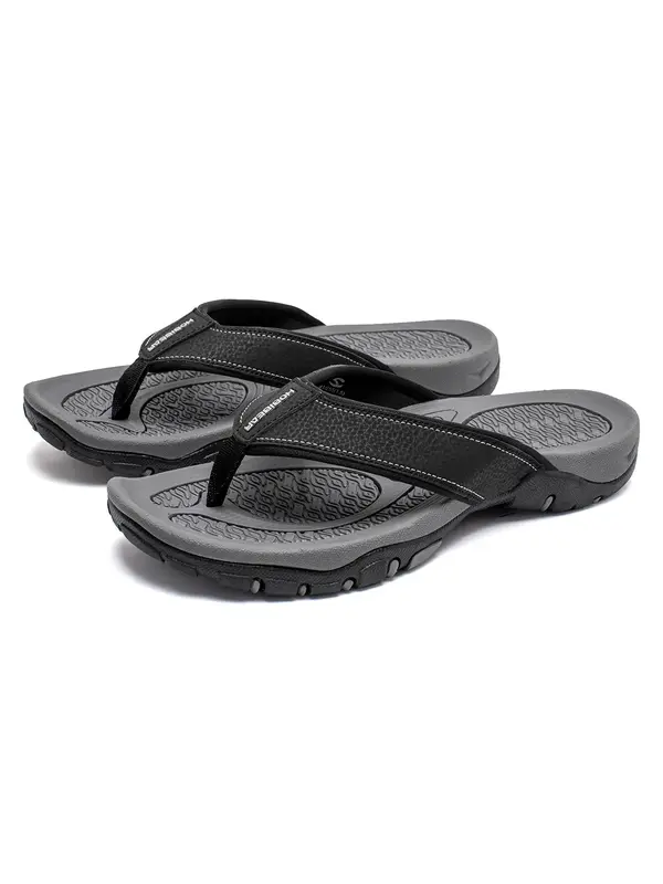 Men's Casual Breathable Flip Flops, 1 Pair Trendy Open Toe Slippers, Fashionable Slippers for Indoor & Outdoor Wear 1