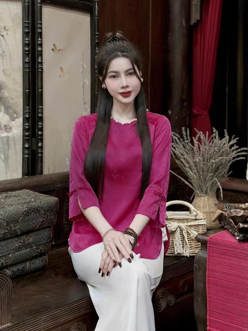 Product Introduction of Pháp Phục Tịnh Tâm Cổ Tròn Tay Xẻ Lụa Gấm Kín Đáo Sang Trọng 4 Size S,M,L,XL Siêu Xinh Women Top 8
