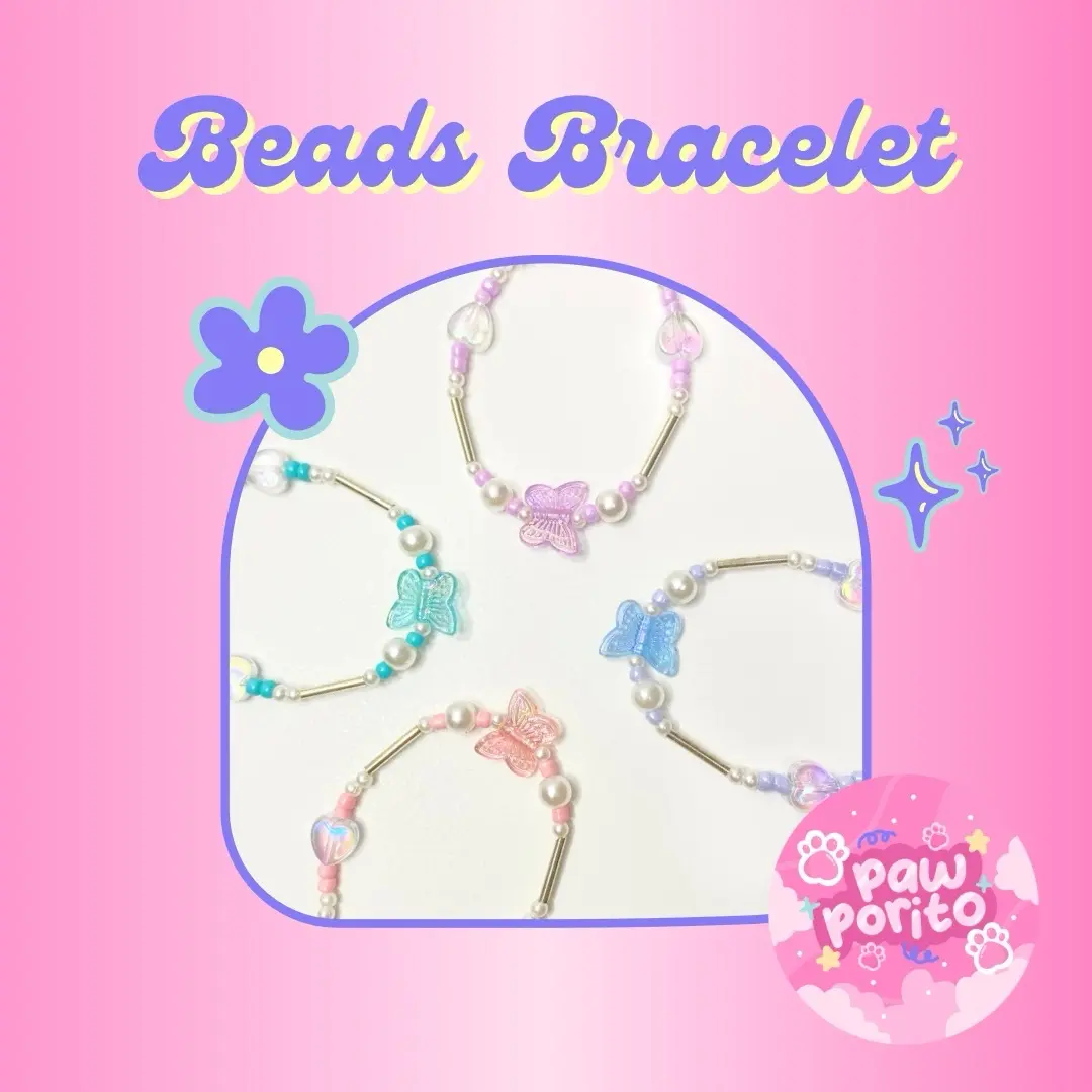 GELANG MANIK KUPU-KUPU LOVE BEADS BRACELET