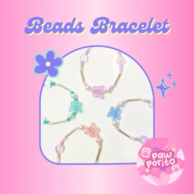 GELANG MANIK KUPU-KUPU LOVE BEADS BRACELET 0
