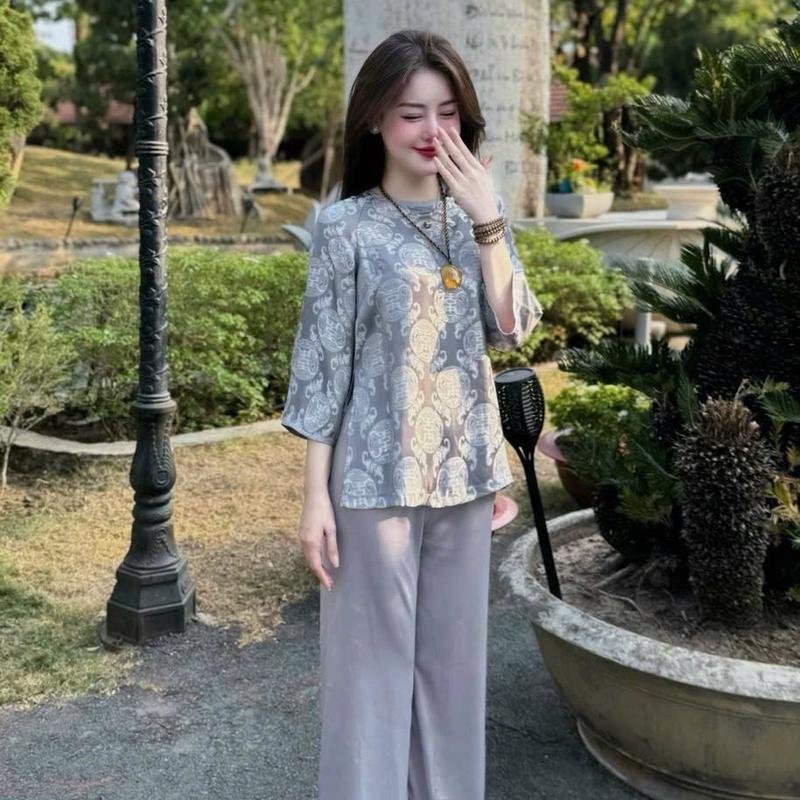 Bộ đồ đi chùa , đồ lam pháp phục đi lễ tằm thọ nhiều màu 4